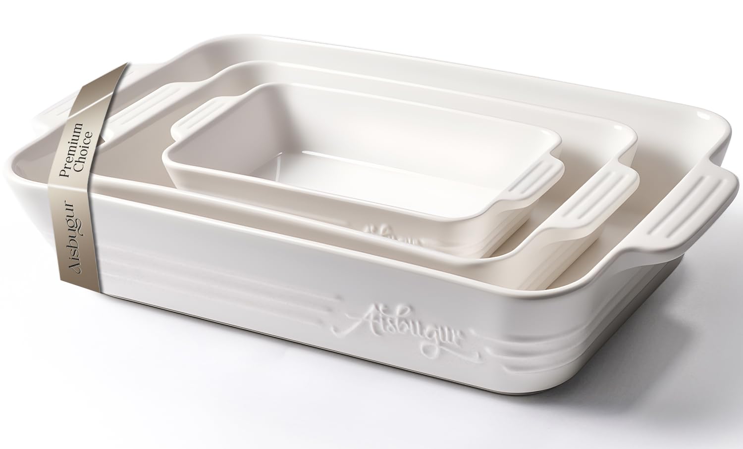 Ceramic Baking Dish Set, 3-Piece Casserole Dishes for Oven